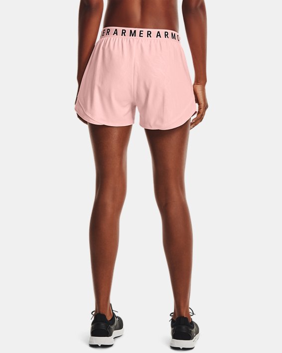 Women's UA Play Up 3.0 Emboss Shorts, Pink, pdpMainDesktop image number 2